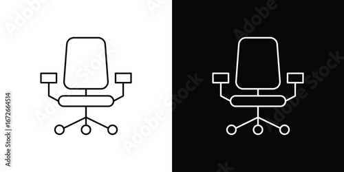 Office chair icon Lineal Style Vector Illustration. Vector symbol pictogram