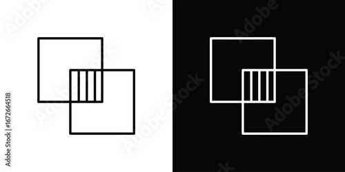 Object intersect icon Lineal Style Vector Illustration. Vector symbol pictogram