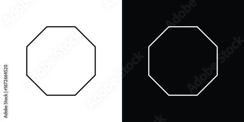 Octagon icon Lineal Style Vector Illustration. Vector symbol pictogram