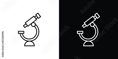 Microscope icon Lineal Style Vector Illustration. Vector symbol pictogram