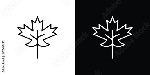 Maple leaf icon Lineal Style Vector Illustration. Vector symbol pictogram