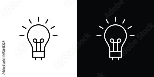 Light bulb icon Lineal Style Vector Illustration. Vector symbol pictogram