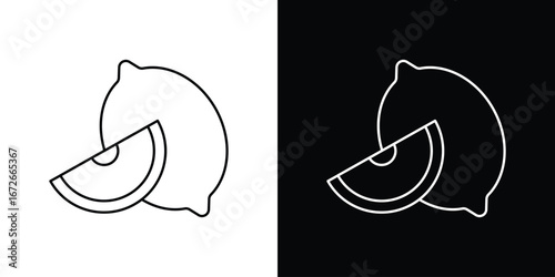 Lemon icon Lineal Style Vector Illustration. Vector symbol pictogram