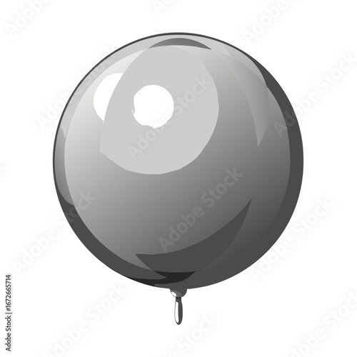 Giant round metallic chrome balloon isolated on white background