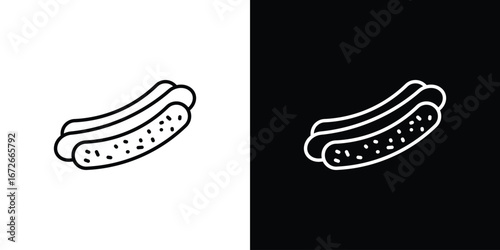 Hotdog icon Lineal Style Vector Illustration. Vector symbol pictogram