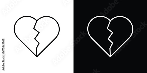 Heart Crack icon Lineal Style Vector Illustration. Vector symbol pictogram