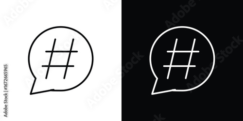 Hashtag icon Lineal Style Vector Illustration. Vector symbol pictogram