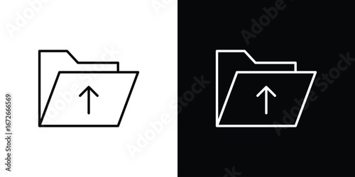Folder upload icon Lineal Style Vector Illustration. Vector symbol pictogram