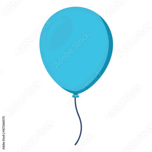 Single skyble balloon isolated on white background