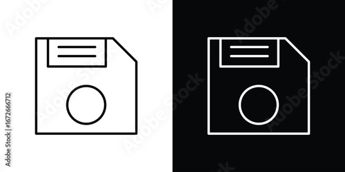 Floppy disk icon Lineal Style Vector Illustration. Vector symbol pictogram