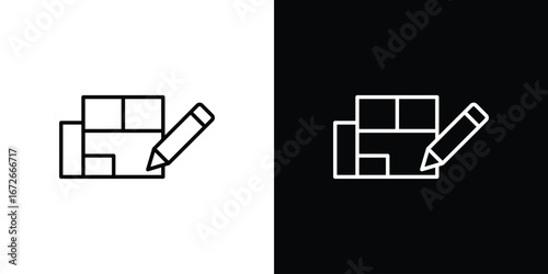 Floor plan icon Lineal Style Vector Illustration. Vector symbol pictogram