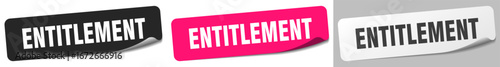 entitlement sticker. entitlement sticker set on white background
