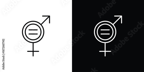Equality icon Lineal Style Vector Illustration. Vector symbol pictogram