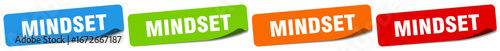 mindset sticker. mindset sticker set on white background