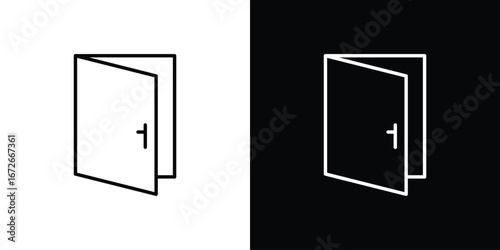 Door open icon Lineal Style Vector Illustration. Vector symbol pictogram