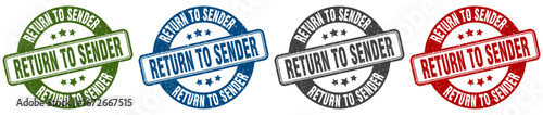 return to sender stamp. return to sender round stamp set isolated on white background