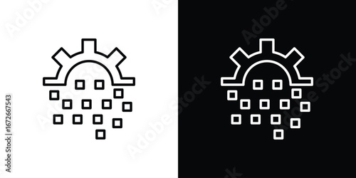 Digital transformation icon Lineal Style Vector Illustration. Vector symbol pictogram