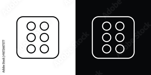 Dice six icon Lineal Style Vector Illustration. Vector symbol pictogram