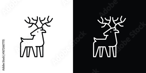 Deer icon Lineal Style Vector Illustration. Vector symbol pictogram