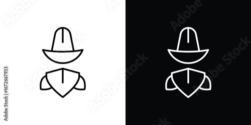 Cowboy icon Lineal Style Vector Illustration. Vector symbol pictogram