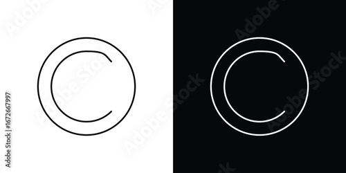 Copyright icon Lineal Style Vector Illustration. Vector symbol pictogram