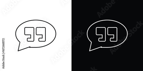 Comment quote icon Lineal Style Vector Illustration. Vector symbol pictogram