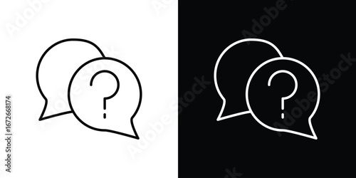 Comment question icon Lineal Style Vector Illustration. Vector symbol pictogram