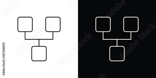 Code Fork icon Lineal Style Vector Illustration. Vector symbol pictogram