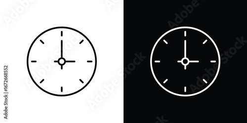 Clock nine icon Lineal Style Vector Illustration. Vector symbol pictogram