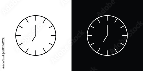 Clock face icon Lineal Style Vector Illustration. Vector symbol pictogram