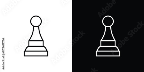 Chess pawn icon Lineal Style Vector Illustration. Vector symbol pictogram