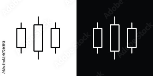 Chart candlestick icon Lineal Style Vector Illustration. Vector symbol pictogram