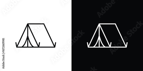 Camping icon Lineal Style Vector Illustration. Vector symbol pictogram