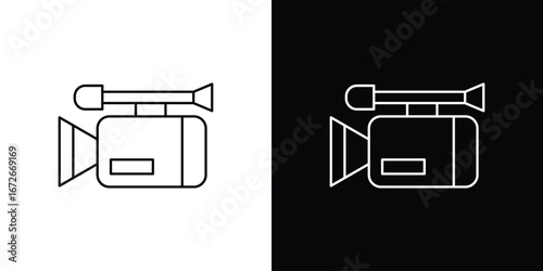 Camcorder icon Lineal Style Vector Illustration. Vector symbol pictogram