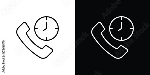 Call duration icon Lineal Style Vector Illustration. Vector symbol pictogram