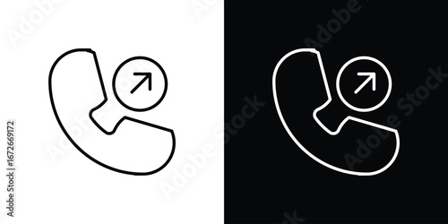Call outgoing icon Lineal Style Vector Illustration. Vector symbol pictogram