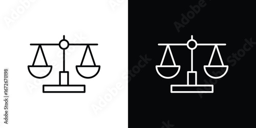 Balance scale icon Lineal Style Vector Illustration. Vector symbol pictogram