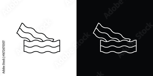 Bacon icon Lineal Style Vector Illustration. Vector symbol pictogram