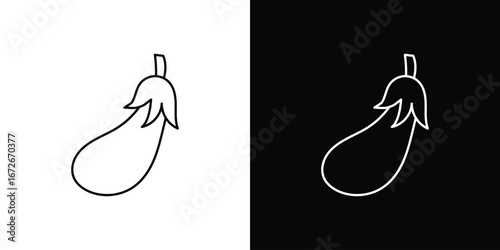 Aubergine icon Lineal Style Vector Illustration. Vector symbol pictogram