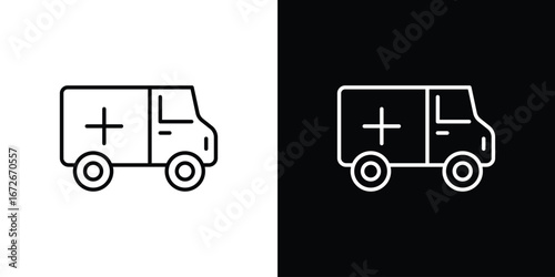 Ambulance icon Lineal Style Vector Illustration. Vector symbol pictogram