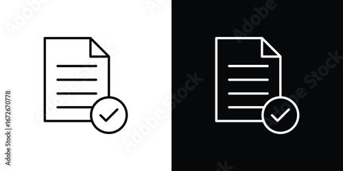 Accept document icon Lineal Style Vector Illustration. Vector symbol pictogram