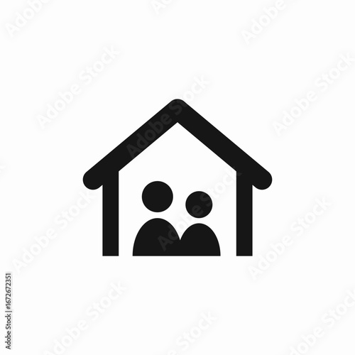 family house couple icon sign vector