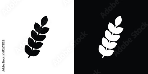 Wheat icons in black and white clipart style