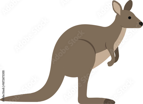 Kangaroo standing on its feet in a natural setting, great for wildlife magazines, educational materials, and travel brochures.