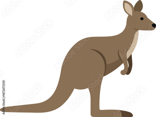 Brown kangaroo, native to australia. Suitable for wildlife publications, travel brochures, educational materials, and australianthemed designs.