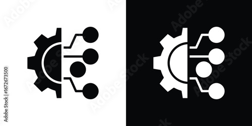 Transform icons in black and white clipart style