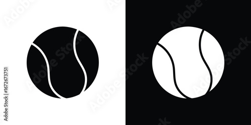 Tennis icons in black and white clipart style