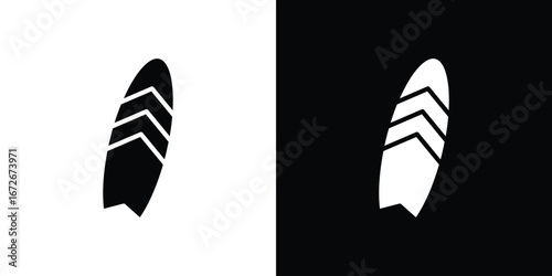 Surfing icons in black and white clipart style
