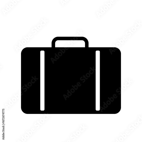 black suitcase isolated on white