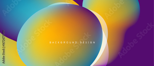 Abstract fluid shapes blend vibrant colors. Gradient transitions create dynamic visual effect. Modern design element for backgrounds.
